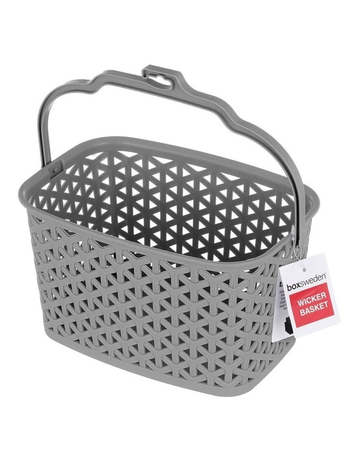 BOX SWEDEN Wicker Design Peg Basket Storage Holder/Organiser w/ Hook Assorted 4 BOX SWEDEN Wicker Design Peg Basket Storage Holder/Organiser w/ Hook Assorted - Image 4