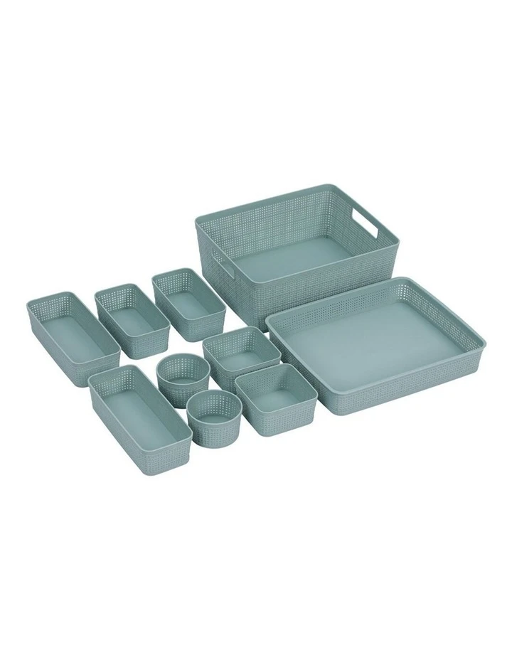 BOX SWEDEN 10pc Ivy Weave Basket Home Organisation Set Storage Container Assort. 3 BOX SWEDEN 10pc Ivy Weave Basket Home Organisation Set Storage Container Assort. - Image 3