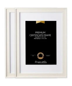 Cooper & Co 2pk A3 Noose Certificate Frame White
