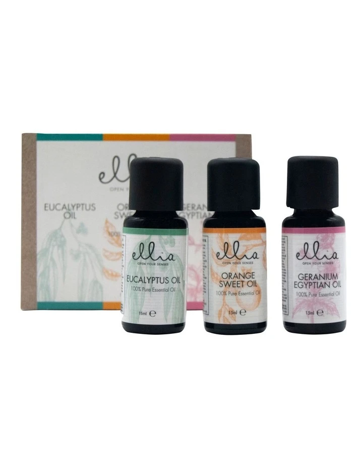 Ellia Eucalyptus/Orange/Geranium Essential Oil 15ml 3 Pack 1 Ellia Eucalyptus/Orange/Geranium Essential Oil 15ml 3 Pack