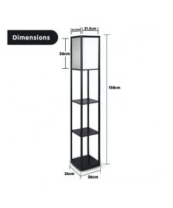 Sarantino Etagere Floor Lamp Shelves Black Frame Tapered Linen Brown Fabric Shade Stand 10 Sarantino Etagere Floor Lamp Shelves Black Frame Tapered Linen Brown Fabric Shade Stand -The Shine Nook Sales Store 828975340 5 1 720x928