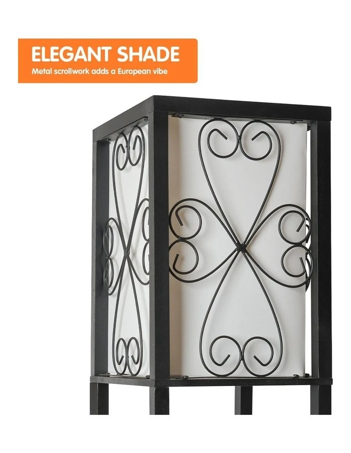 Sarantino Metal Etagere Floor Lamp Stand Shade With Wine Holder Shelf Shelves Storage 3 Sarantino Metal Etagere Floor Lamp Stand Shade With Wine Holder Shelf Shelves Storage - Image 3