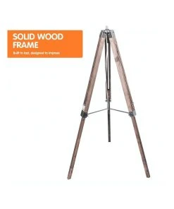 Sarantino Solid Wood Tripod Floor Lamp Adjustable Height Stand Black Linen Round Shade -The Shine Nook Sales Store 828976150 5 720x928