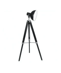 Sarantino Tripod Floor Spot Lamp With Adjustable Height Metal Shade Black Reading Light