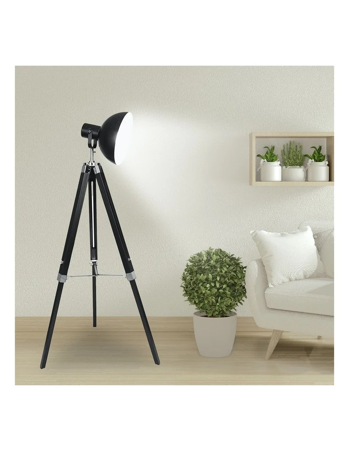 Sarantino Tripod Floor Spot Lamp With Adjustable Height Metal Shade Black Reading Light 6 Sarantino Tripod Floor Spot Lamp With Adjustable Height Metal Shade Black Reading Light - Image 6