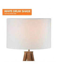 Sarantino Floor Lamp Tripod Stand In Round Drum Shade Wood Finish Legs Light Reading -The Shine Nook Sales Store 828976420 3 720x928