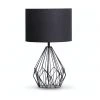 Sarantino Metal Wire Table Lamp Black Finish Reading Light With Black Drum Shade
