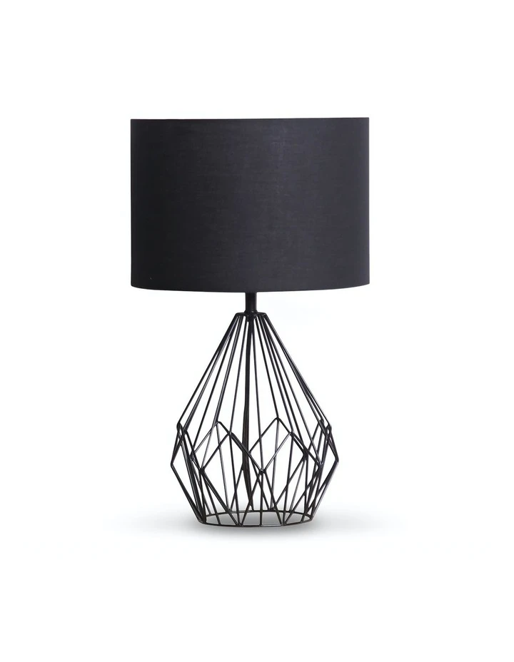 Sarantino Metal Wire Table Lamp Black Finish Reading Light With Black Drum Shade 1 Sarantino Metal Wire Table Lamp Black Finish Reading Light With Black Drum Shade