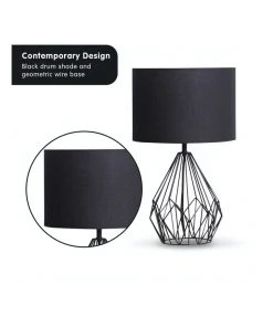 Sarantino Metal Wire Table Lamp Black Finish Reading Light With Black Drum Shade 8 Sarantino Metal Wire Table Lamp Black Finish Reading Light With Black Drum Shade -The Shine Nook Sales Store 828976510 3 720x928