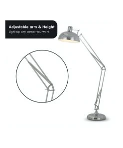 Sarantino Architect Spot Lamp With Adjustable Height Metal Half Globe Silver Reading Light -The Shine Nook Sales Store 828976600 4 720x928