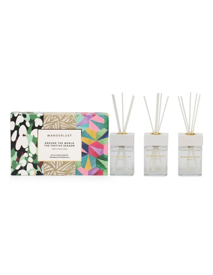 Salt&Pepper Wanderlust Festive Season Diffuser Set - 45ml - Set of 3 - Aspen, London & Hawaii 2 Salt&Pepper Wanderlust Festive Season Diffuser Set - 45ml - Set of 3 - Aspen, London & Hawaii - Image 2