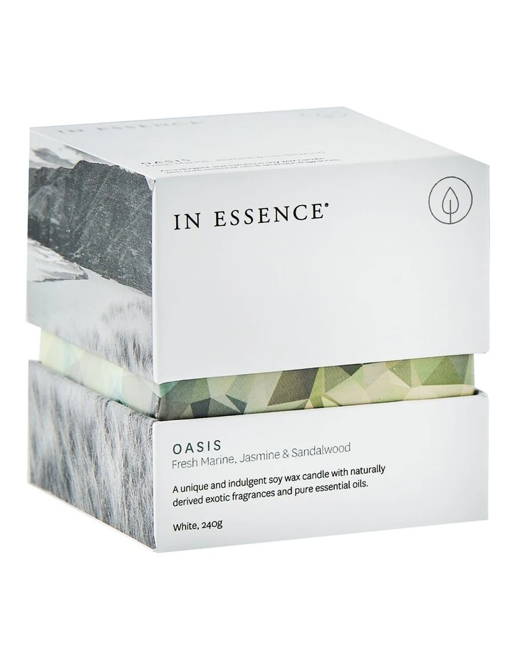 In Essence Oasis Fresh Marine, Jasmine & Sandalwood Candle 2 In Essence Oasis Fresh Marine, Jasmine & Sandalwood Candle - Image 2