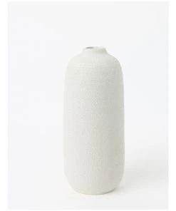 Australian House & Garden Sandy 27cm Textured Ceramic Vase White