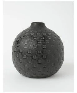 Darren Palmer Black Textured Vase 20cm