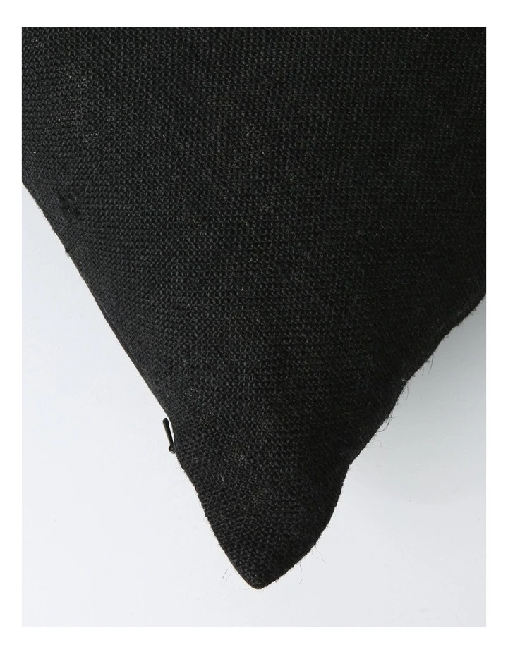 Darren Palmer Andros Jute Panel With Button Trims Breakfast Cushion Black 2 Darren Palmer Andros Jute Panel With Button Trims Breakfast Cushion Black - Image 2