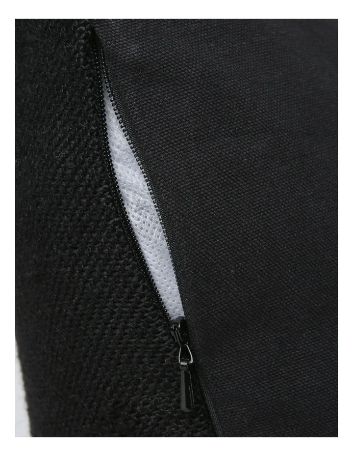 Darren Palmer Andros Jute Panel With Button Trims Breakfast Cushion Black 4 Darren Palmer Andros Jute Panel With Button Trims Breakfast Cushion Black - Image 4