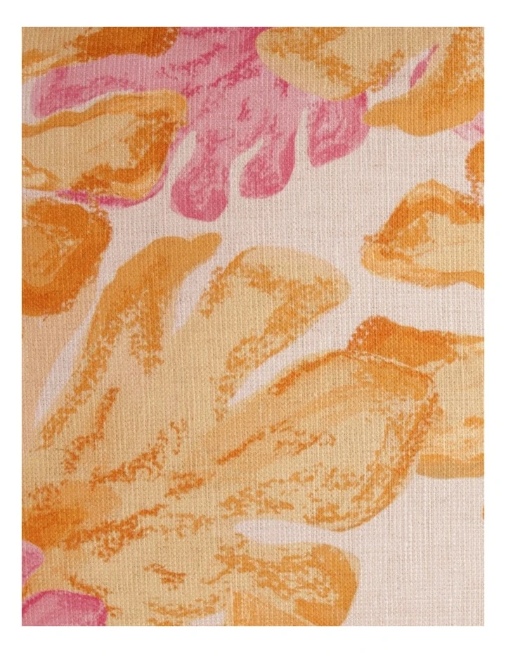 Vue Calido Leaf Print With Fringe Cushion Pink 3 Vue Calido Leaf Print With Fringe Cushion Pink - Image 3