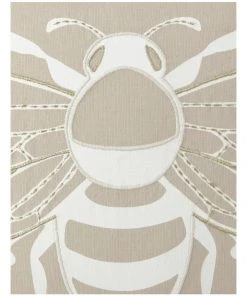 Heritage Mellifera Embroidered Bee Cushion Natural -The Shine Nook Sales Store 832960720 3 720x928