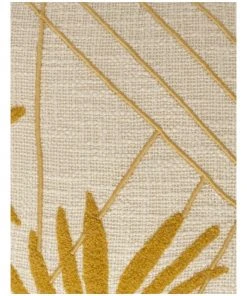 Vue Maricopa Palm Leaf Embroidered Cushion in Ochre -The Shine Nook Sales Store 832960990 3 720x928