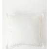 Heritage Hilltop Flanged Linen Cushion White