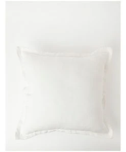 Heritage Hilltop Flanged Linen Cushion White