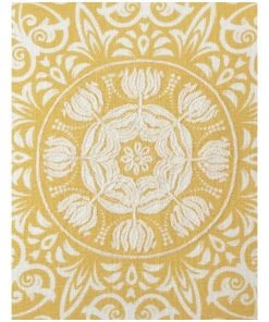 Heritage Lorenzo Medallion Print & Embroidered Cushion Yellow -The Shine Nook Sales Store 833418820 3 720x928