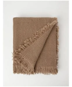 Australian House & Garden Norco Organic Cotton Waffle Throw Sandstone