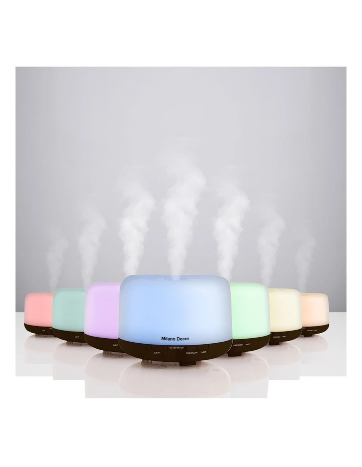 Milano Décor 500ml Aroma Mood Light Diffuser Dark Wood 3 Milano Décor 500ml Aroma Mood Light Diffuser Dark Wood - Image 3