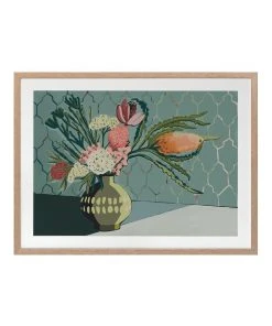 Urban Road Bring Me Flowers Print Oak Frame