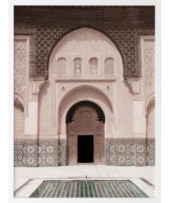 Urban Road Moroccan Pool Print White Frame