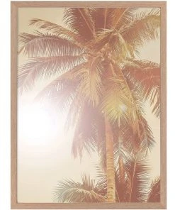 Urban Road Sunkissed Palm Print Oak Frame