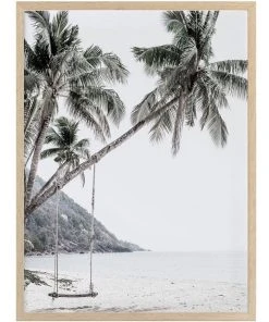 Urban Road Swing Life Away Print Oak Frame