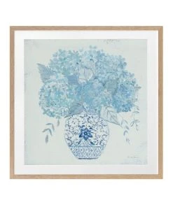 Urban Road Ginger Jar Hydrangea Print Oak Frame