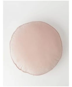 Beau & Bonnie Round Velvet Cushion In Pink
