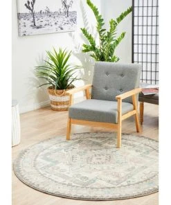 Rug Culture Avenue 704 Silver Round Rug -The Shine Nook Sales Store 838362430 3 720x928