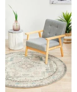 Rug Culture Avenue 704 Silver Round Rug -The Shine Nook Sales Store 838362430 4 720x928