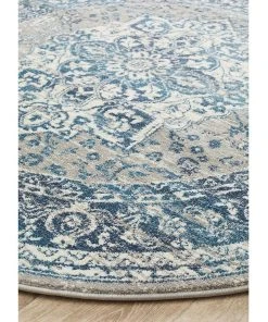Rug Culture Babylon 207 Blue Round Rug -The Shine Nook Sales Store 838362520 3 720x928