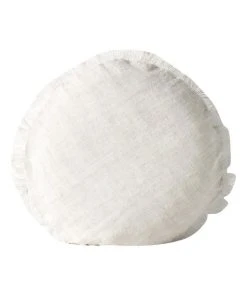 Aura Home Vintage Linen Fringe 45cm Round Cushion in Sand