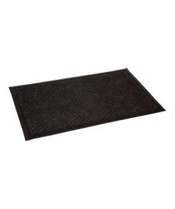 Fab Habitat Ellora Charcoal Striped Polypropylene Doormat, Thin Welcome Entry Mat 60x90 cm