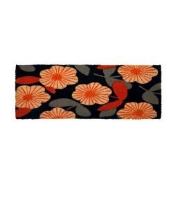 Fab Habitat Floral PVC Backed Coir Doormat 45x120 cm