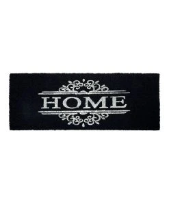 Fab Habitat Home Dark Grey PVC Backed Coir Doormat 45x75 cm