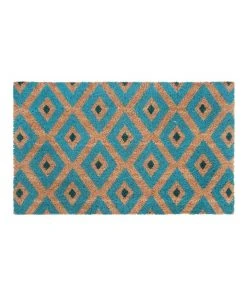 Fab Habitat Kimberley Blue PVC Backed Coir Doormat 45x75 cm -The Shine Nook Sales Store 840968380 1 1 720x928