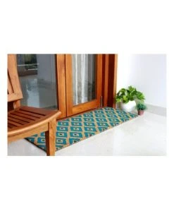 Fab Habitat Kimberley Blue PVC Backed Coir Doormat 45x120 cm -The Shine Nook Sales Store 840968470 2 1 720x928