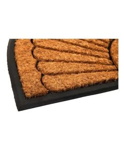 Fab Habitat 60x90 cm Kochi Half Round Rubber and Coir Doormat