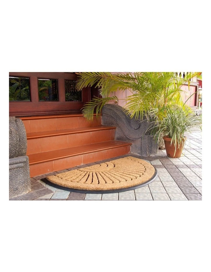 Fab Habitat 60x90 cm Kochi Half Round Rubber and Coir Doormat 2 Fab Habitat 60x90 cm Kochi Half Round Rubber and Coir Doormat - Image 2