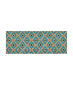 Fab Habitat Kimberley Blue PVC Backed Coir Doormat 75x120 cm