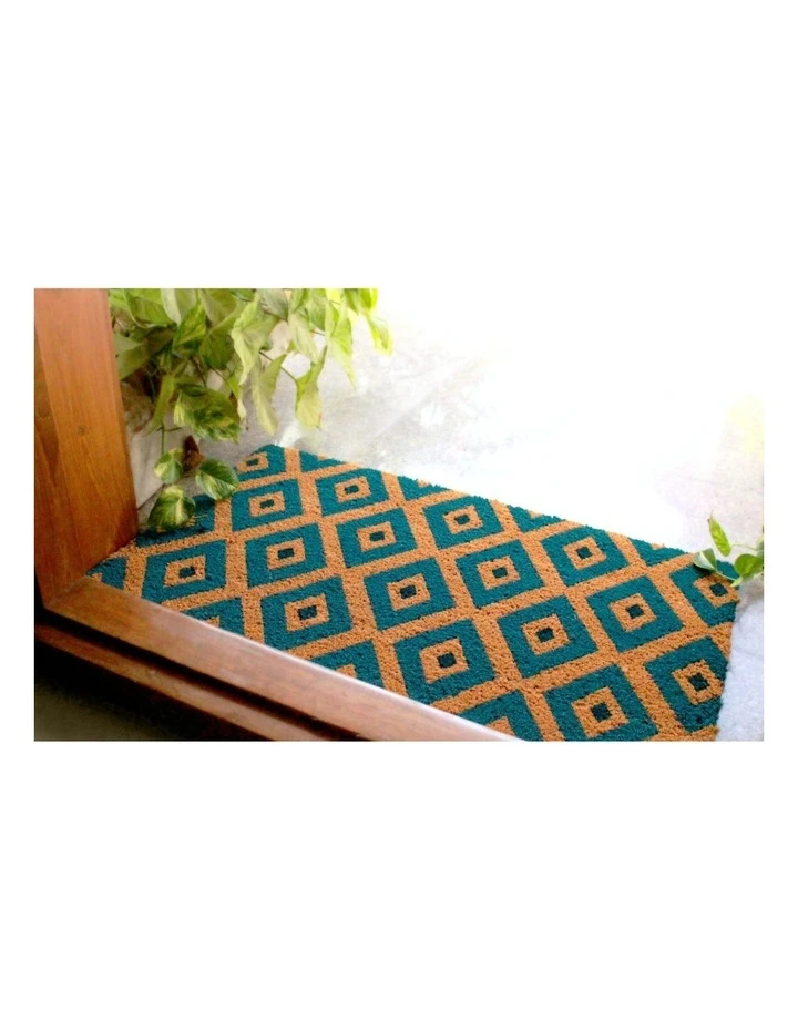 Fab Habitat Kimberley Blue PVC Backed Coir Doormat 75x120 cm 5 Fab Habitat Kimberley Blue PVC Backed Coir Doormat 75x120 cm - Image 5