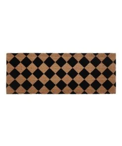 Fab Habitat Diamond PVC Backed Coir Doormat 45x120 cm