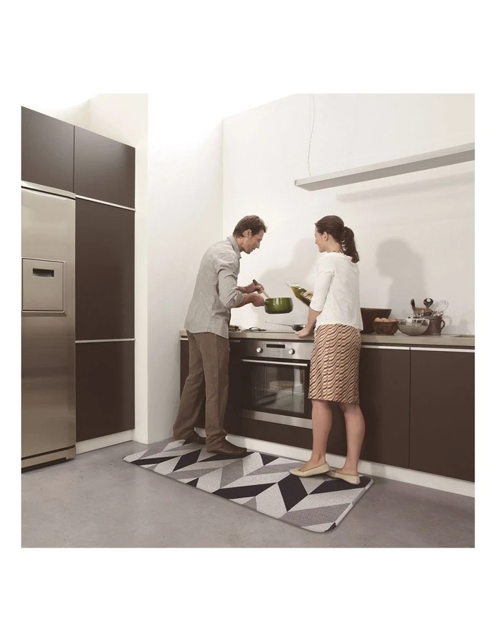 Fab Habitat 180x65cm Herringbone Navy Kitchen Mat 3 Fab Habitat 180x65cm Herringbone Navy Kitchen Mat - Image 3