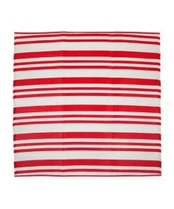 Fab Habitat 180x180cm Cherai Bright Red Folded Recycled Plastic Outdoor Rug and Mat
